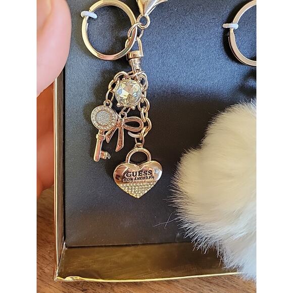Guess White Furry Keychain Set - Picture 4 of 8